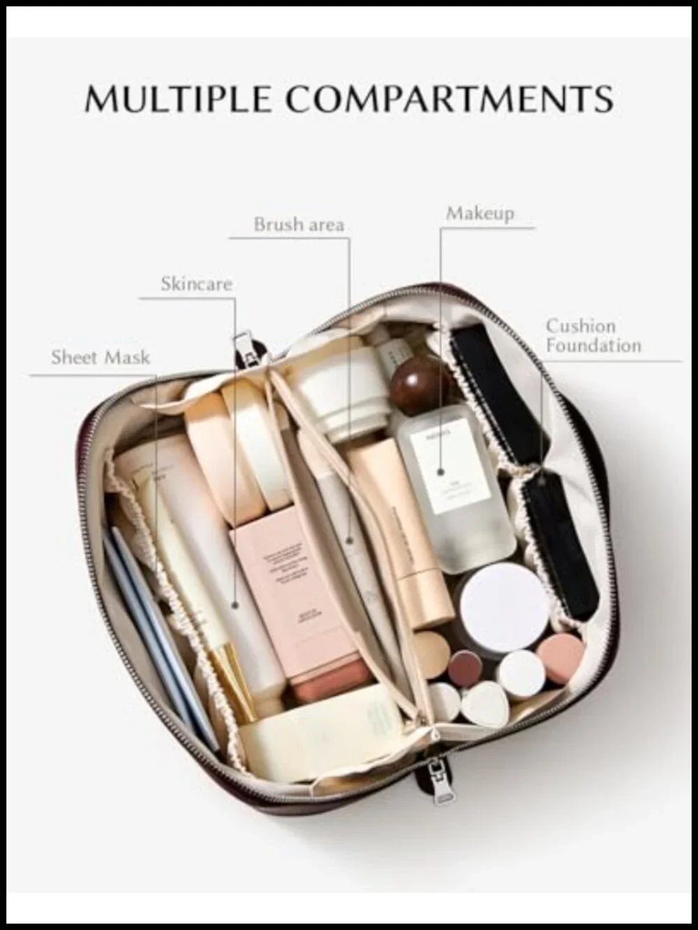 Travel Makeup Bag Organizer Cosmetic Pouch Water-Resistant Toiletry Case